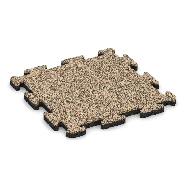 Gehwegplatte von WARCO im Farbdesign Travertin mit den Abmessungen 500 x 500 x 30 mm. Produktfoto von Artikel 2663 in der Aufsicht von schräg vorne.