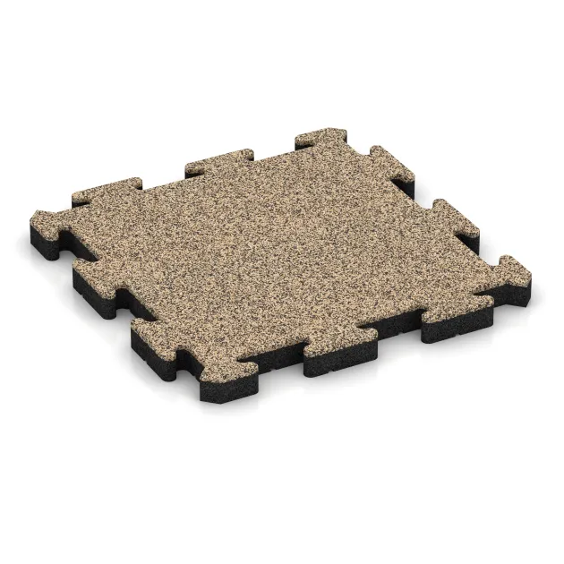 Fitnes zaščitna podlaga von WARCO im Farbdesign Travertin mit den Abmessungen 500 x 500 x 50 mm. Produktfoto von Artikel 3106 in der Aufsicht von schräg vorne.