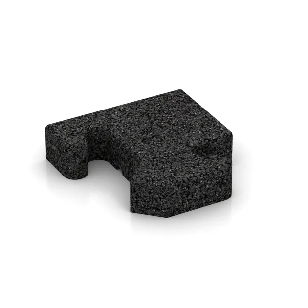 Materialmuster von WARCO im Farbdesign Antracit mit den Abmessungen ca.100 x 100 x 30 mm. Produktfoto von Artikel 2608 in der Aufsicht von schräg vorne.