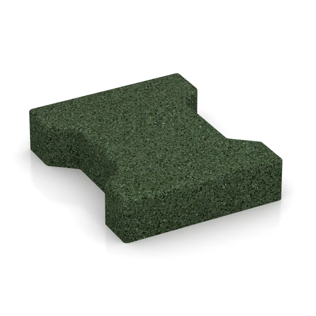 Gumijasti tlakovci von WARCO im Farbdesign Travnato zelena mit den Abmessungen 20 x 16,5 x 4,3 cm | 0,0278 m². Produktfoto von Artikel 3605 in der Aufsicht von schräg vorne.