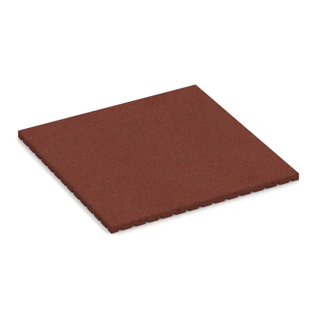 Varovalna podloga igrišča 4 cm - EN 1177 ≤ 110 cm von WARCO im Farbdesign Opečno rdeča mit den Abmessungen 1000 x 1000 x 40 mm. Produktfoto von Artikel 5665 in der Aufsicht von schräg vorne.