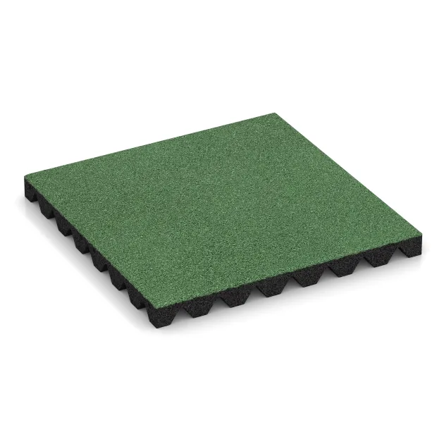 Varnostna gumijasta plošča za otroška igrišča 4,5 cm - EN 1177 ≤ 135 cm von WARCO im Farbdesign Bledo zelena mit den Abmessungen 500 x 500 x 45 mm. Produktfoto von Artikel 5538 in der Aufsicht von schräg vorne.