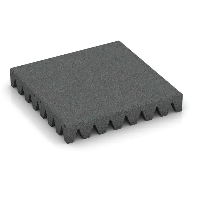 Gumijasta varovalna plošča za otroška igrišča von WARCO im Farbdesign Lupkovosiva mit den Abmessungen 500 x 500 x 80 mm. Produktfoto von Artikel 0729 in der Aufsicht von schräg vorne.