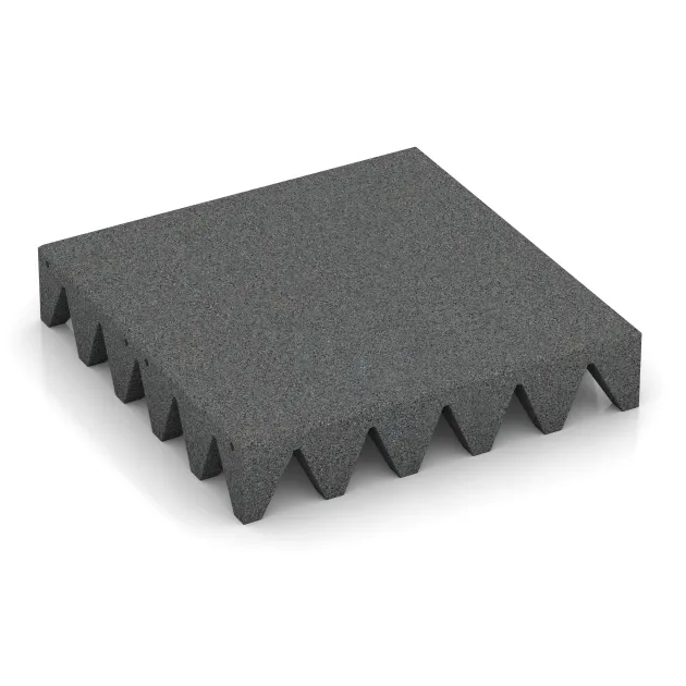 Gumijasta varovalna plošča za otroška igrišča von WARCO im Farbdesign Lupkovosiva mit den Abmessungen 500 x 500 x 100 mm. Produktfoto von Artikel 0747 in der Aufsicht von schräg vorne.