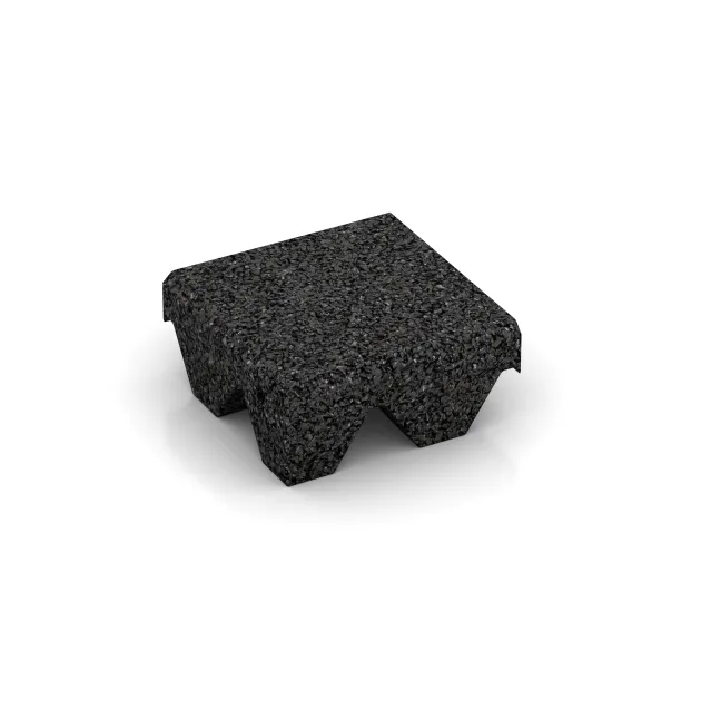 Materialmuster von WARCO im Farbdesign Antracit mit den Abmessungen ca.100 x 100 x 50 mm. Produktfoto von Artikel 0509 in der Aufsicht von schräg vorne.
