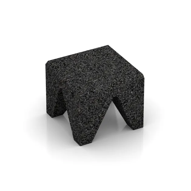 Materialmuster von WARCO im Farbdesign Antracit mit den Abmessungen ca.100 x 100 x 100 mm. Produktfoto von Artikel 0513 in der Aufsicht von schräg vorne.