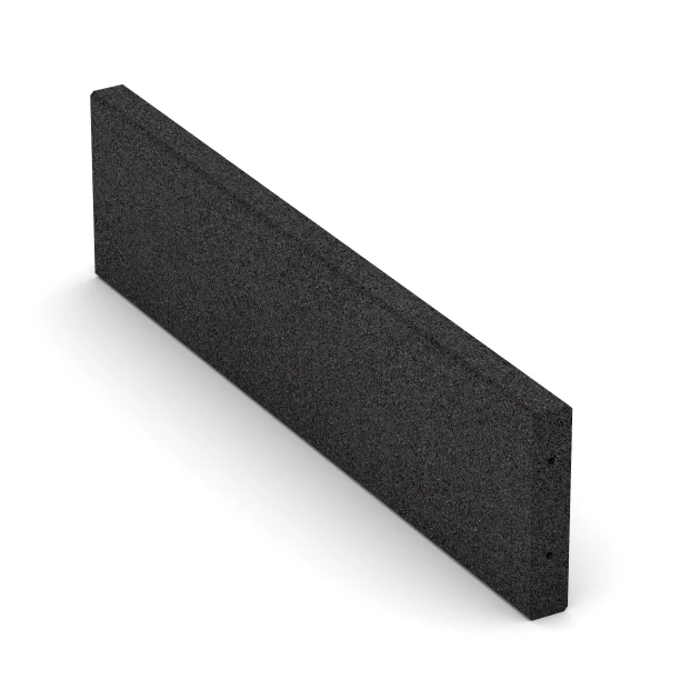 Gumijasti robnik von WARCO im Farbdesign Antracit mit den Abmessungen 100 x 5 x 25 cm. Produktfoto von Artikel 2596 in der Aufsicht von schräg vorne.