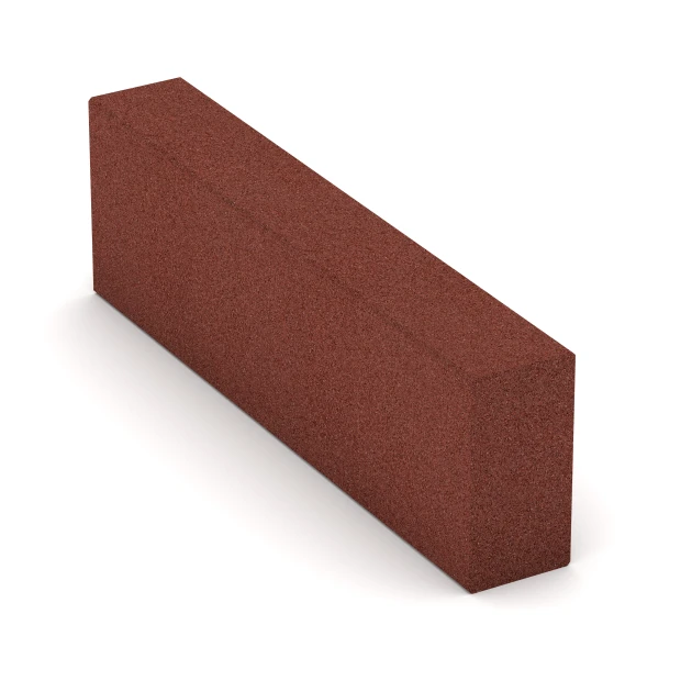 Stopnica iz gumnega granulata von WARCO im Farbdesign Opečno rdeča mit den Abmessungen 100 x 30 x 15 cm. Produktfoto von Artikel 7029 in der Aufsicht von schräg vorne.