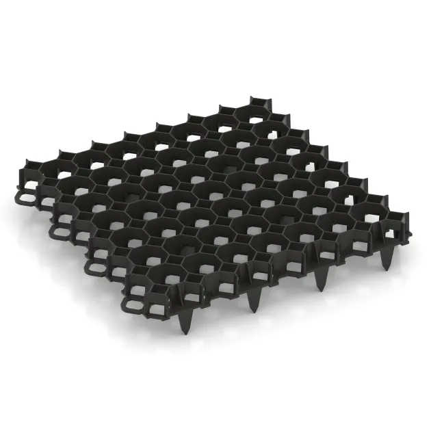 Plastična stabilizacijska rešetka von WARCO im Farbdesign Mat črna mit den Abmessungen 476 x 476 x 40 mm | 0,226 m². Produktfoto von Artikel 5207 in der Aufsicht von schräg vorne.