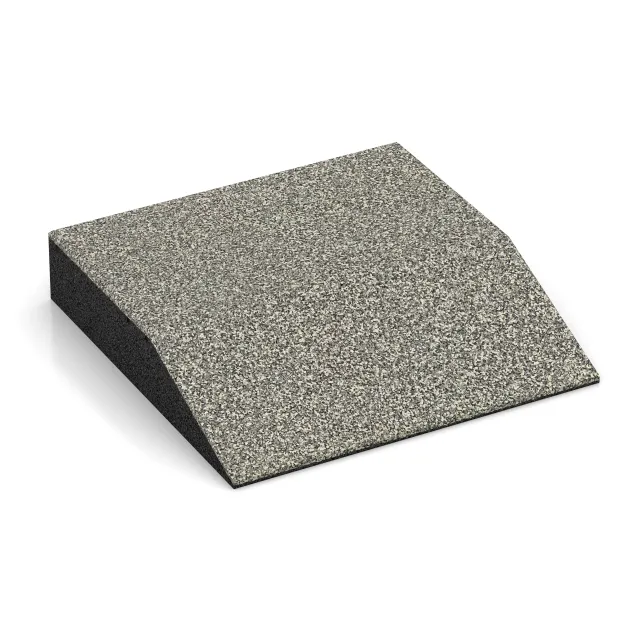 Rand-Platte (eine Seite abgeschrägt) von WARCO im Farbdesign Svetli granit mit den Abmessungen 500 x 500 x 100 mm. Produktfoto von Artikel 3813 in der Aufsicht von schräg vorne.