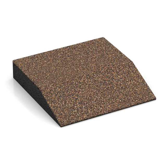 Rand-Platte (eine Seite abgeschrägt) von WARCO im Farbdesign Losa in Koren mit den Abmessungen 500 x 500 x 100 mm. Produktfoto von Artikel 3820 in der Aufsicht von schräg vorne.
