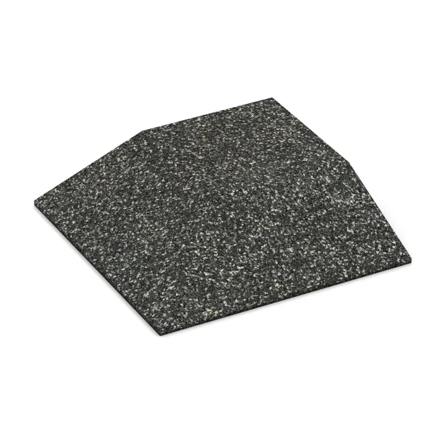 Eck-Platte (zwei Seiten abgeschrägt) von WARCO im Farbdesign Temno sivi granit mit den Abmessungen 500 x 500 x 100 mm. Produktfoto von Artikel 3833 in der Aufsicht von schräg vorne.