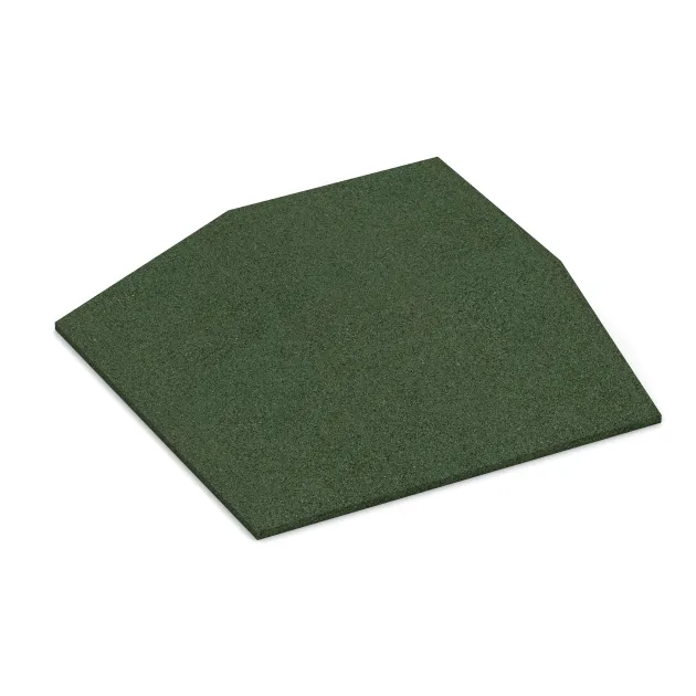 Eck-Platte (zwei Seiten abgeschrägt) von WARCO im Farbdesign Travna zelena mit den Abmessungen 500 x 500 x 100 mm. Produktfoto von Artikel 0501 in der Aufsicht von schräg vorne.