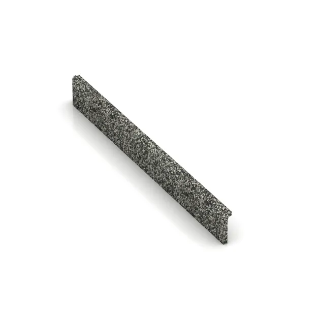 Podnožna letev von WARCO im Farbdesign Siv granit mit den Abmessungen 750 x 20 x 80 mm. Produktfoto von Artikel 2257 in der Aufsicht von schräg vorne.