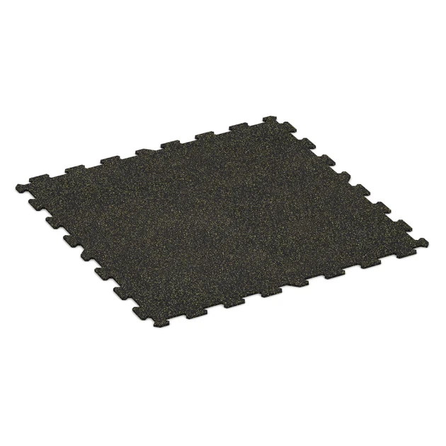 Fitnes talna obloga Kompakt von WARCO im Farbdesign Lehko rumeno posipana mit den Abmessungen 970 x 970 x 8 mm | 0,94 m. Produktfoto von Artikel 1063 in der Aufsicht von schräg vorne.