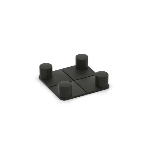Plastični klip von WARCO im Farbdesign Mat črna mit den Abmessungen 50 x 50 mm – 8 mm. Produktfoto von Artikel 6121 in der Aufsicht von schräg vorne.