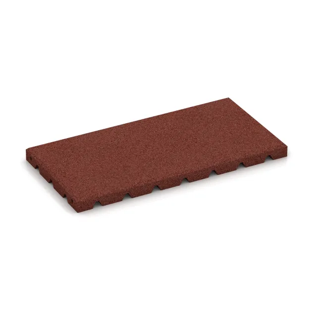 halbe Platte von WARCO im Farbdesign Opečno rdeča mit den Abmessungen 500 x 250 x 30 mm. Produktfoto von Artikel 0378 in der Aufsicht von schräg vorne.