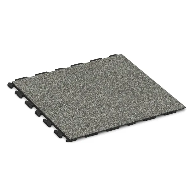 Spiel-Bodenbelag von WARCO im Farbdesign Siv granit mit den Abmessungen 1000 x 1000 x 30 mm. Produktfoto von Artikel 1571 in der Aufsicht von schräg vorne.