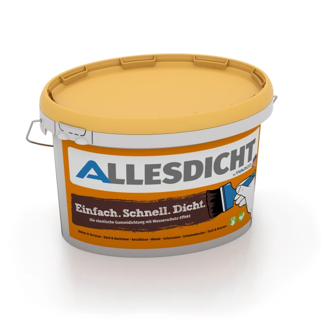 ALLESDICHT – Hidroizolacija von WARCO im Farbdesign Rdečerjava mit den Abmessungen 3 kg | 0,9 m². Produktfoto von Artikel 0034 in der Aufsicht von schräg vorne.