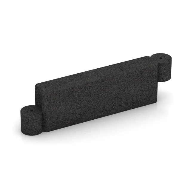Gumijasti modularni blok von WARCO im Farbdesign Antracit mit den Abmessungen 1000 x 150 x 300 mm. Produktfoto von Artikel 2578 in der Aufsicht von schräg vorne.