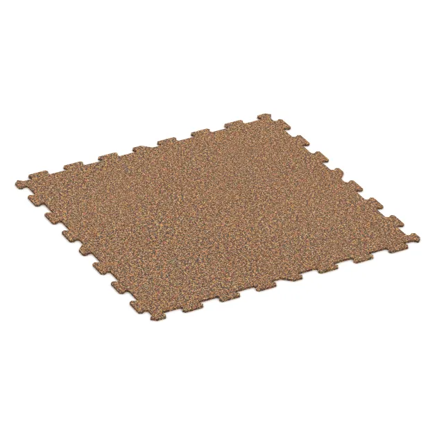 Fitnes Podlaga Kompakt von WARCO im Farbdesign Terra Cotta mit den Abmessungen 970 x 970 x 8 mm | 0,94 m. Produktfoto von Artikel 1023 in der Aufsicht von schräg vorne.