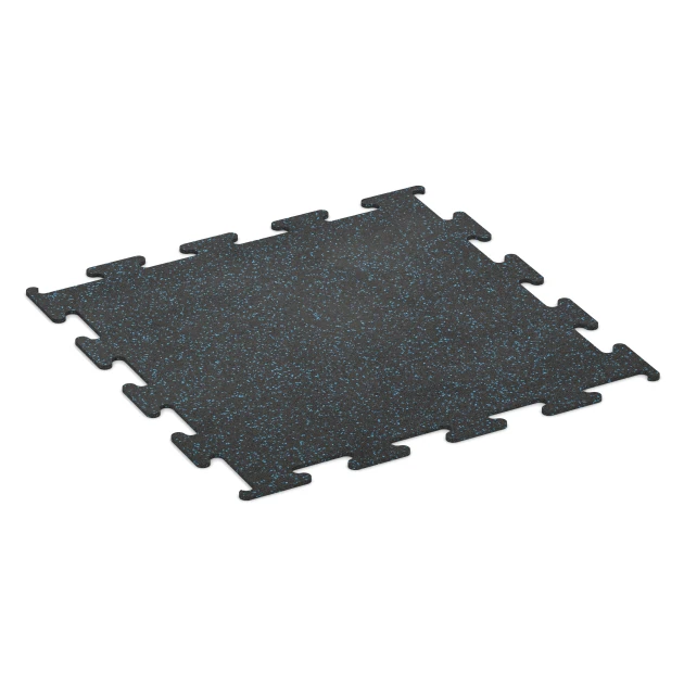 Fitness Performance Elite gumijasta talna obloga za fitnes von WARCO im Farbdesign Rahlo modro posuta mit den Abmessungen 100 x 100 x 1 cm | 1,00 m². Produktfoto von Artikel 3754 in der Aufsicht von schräg vorne.