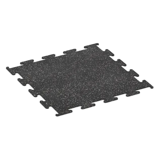 Fitnes podlaga Fitness Performance Elite von WARCO im Farbdesign Rahlo sivo posuto mit den Abmessungen 1000 x 1000 x 10 mm. Produktfoto von Artikel 3776 in der Aufsicht von schräg vorne.