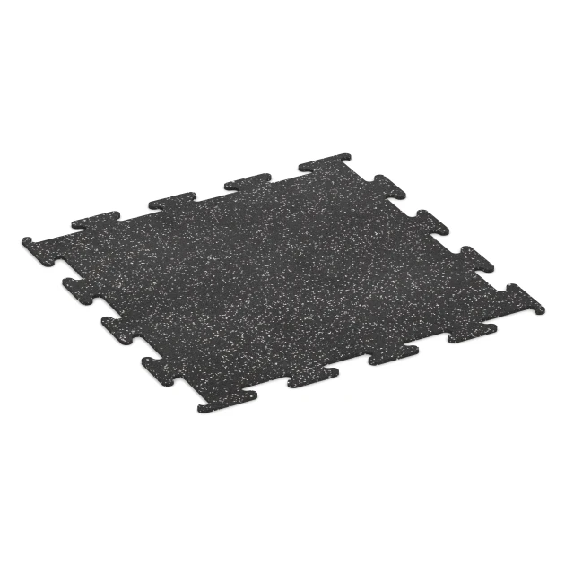 Fitness Performance Elite gumijasta talna obloga za fitnes von WARCO im Farbdesign Rahlo sivo posuta mit den Abmessungen 100 x 100 x 1 cm | 1,00 m². Produktfoto von Artikel 3776 in der Aufsicht von schräg vorne.