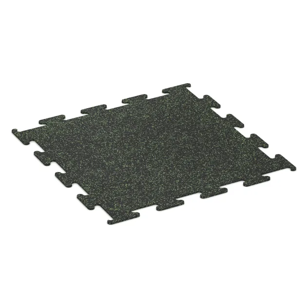 Fitnes podlaga Fitness Performance Elite von WARCO im Farbdesign Lekko zeleni posipani mit den Abmessungen 1000 x 1000 x 10 mm. Produktfoto von Artikel 3755 in der Aufsicht von schräg vorne.