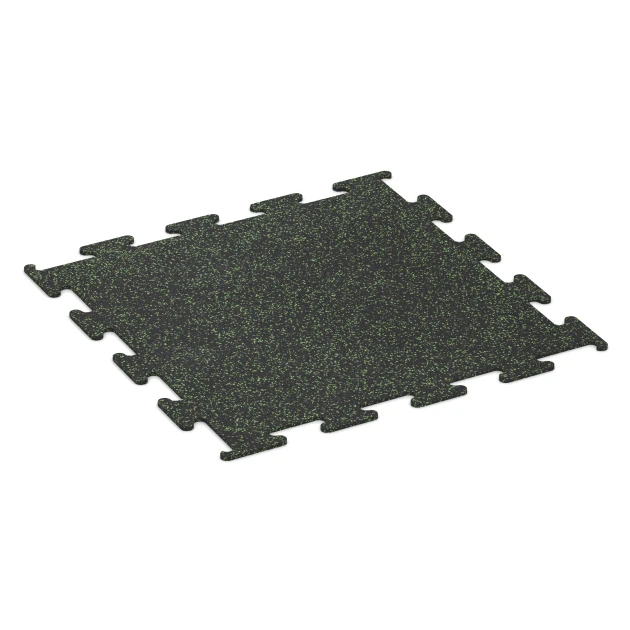 Fitness Performance Elite gumijasta talna obloga za fitnes von WARCO im Farbdesign Rahlo zeleno posuta mit den Abmessungen 100 x 100 x 1 cm | 1,00 m². Produktfoto von Artikel 3755 in der Aufsicht von schräg vorne.