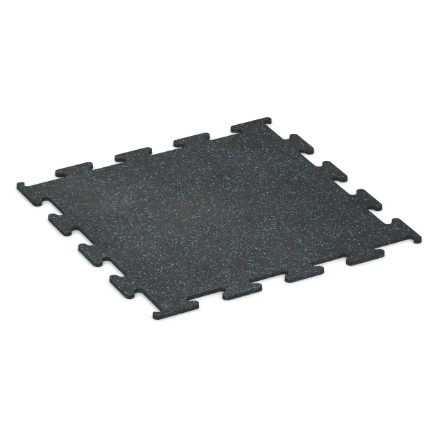 Fitnes podlaga Fitness Performance Elite von WARCO im Farbdesign Rahlo Modro Posuto mit den Abmessungen 1000 x 1000 x 15 mm. Produktfoto von Artikel 3758 in der Aufsicht von schräg vorne.