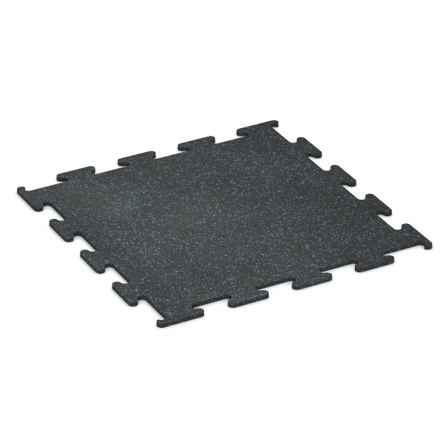 Fitness Performance Elite gumijasta talna obloga za fitnes von WARCO im Farbdesign Rahlo modro posuta mit den Abmessungen 100 x 100 x 1,5 cm | 1,00 m². Produktfoto von Artikel 3758 in der Aufsicht von schräg vorne.