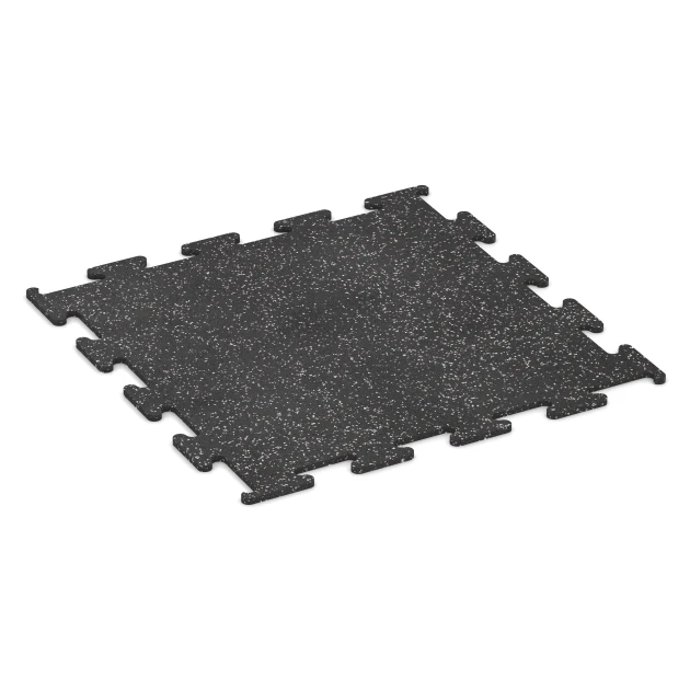 Fitness Performance Elite gumijasta talna obloga za fitnes von WARCO im Farbdesign Rahlo sivo posuta mit den Abmessungen 100 x 100 x 1,5 cm | 1,00 m². Produktfoto von Artikel 3777 in der Aufsicht von schräg vorne.