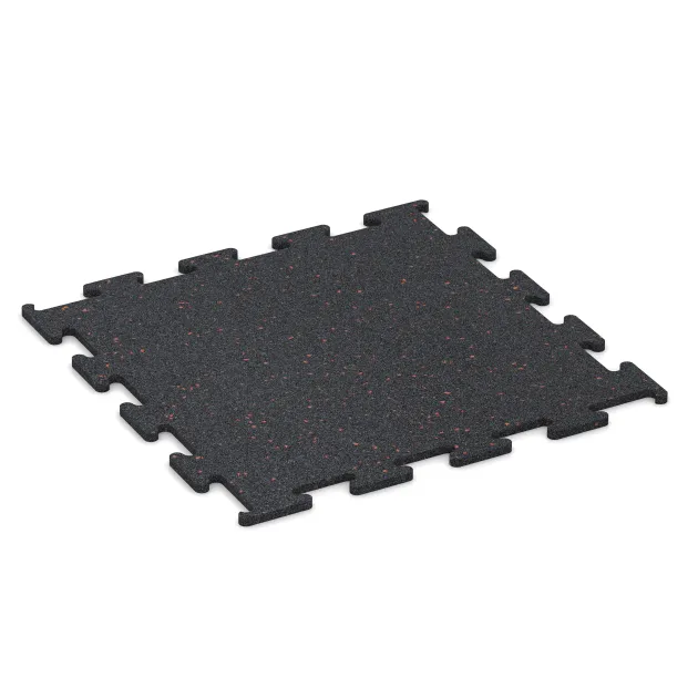 Fitnes podlaga Fitness Performance Elite von WARCO im Farbdesign Rahlo rdeče posuto mit den Abmessungen 500 x 500 x 10 mm. Produktfoto von Artikel 3765 in der Aufsicht von schräg vorne.