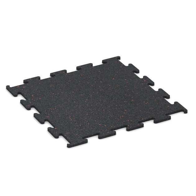 Fitness Performance Elite gumijasta talna obloga za fitnes von WARCO im Farbdesign Rahlo rdeče posuta mit den Abmessungen 50 x 50 x 1 cm | 0,25 m². Produktfoto von Artikel 3765 in der Aufsicht von schräg vorne.