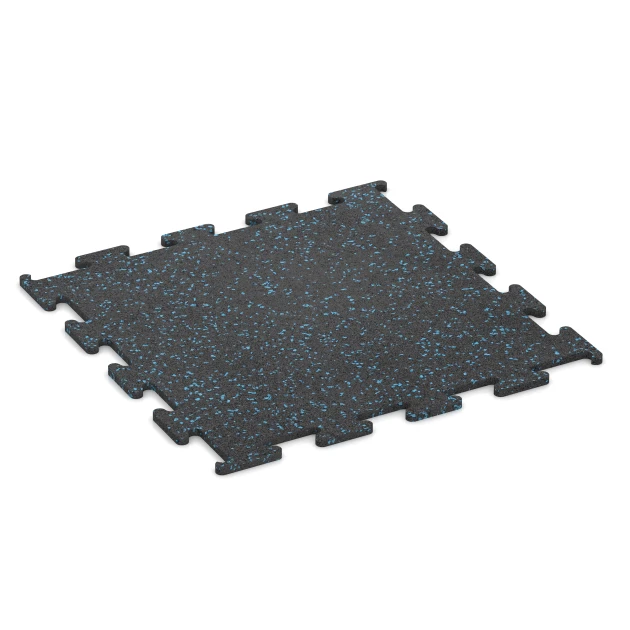 Fitness Performance Elite gumijasta talna obloga za fitnes von WARCO im Farbdesign Rahlo modro posuta mit den Abmessungen 50 x 50 x 1 cm | 0,25 m². Produktfoto von Artikel 3766 in der Aufsicht von schräg vorne.