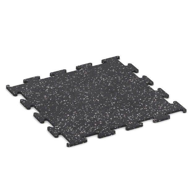 Fitness Performance Elite gumijasta talna obloga za fitnes von WARCO im Farbdesign Rahlo sivo posuta mit den Abmessungen 50 x 50 x 1 cm | 0,25 m². Produktfoto von Artikel 3779 in der Aufsicht von schräg vorne.