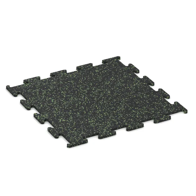 Fitnes podlaga Fitness Performance Elite von WARCO im Farbdesign Lekko zeleni posipani mit den Abmessungen 500 x 500 x 10 mm. Produktfoto von Artikel 3767 in der Aufsicht von schräg vorne.