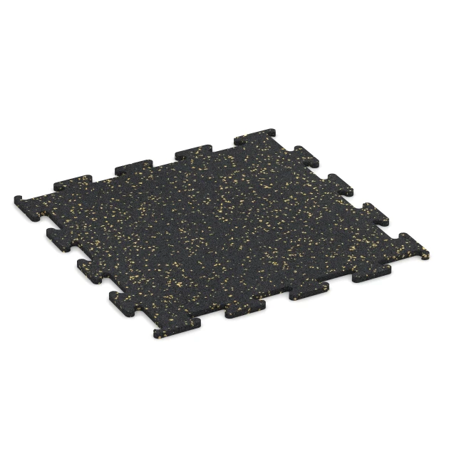 Fitness Performance Elite gumijasta talna obloga za fitnes von WARCO im Farbdesign Rahlo rumeno posuta mit den Abmessungen 50 x 50 x 1 cm | 0,25 m². Produktfoto von Artikel 3764 in der Aufsicht von schräg vorne.