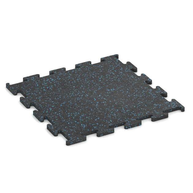 Fitness Performance Elite gumijasta talna obloga za fitnes von WARCO im Farbdesign Rahlo modro posuta mit den Abmessungen 50 x 50 x 1,5 cm | 0,25 m². Produktfoto von Artikel 3770 in der Aufsicht von schräg vorne.