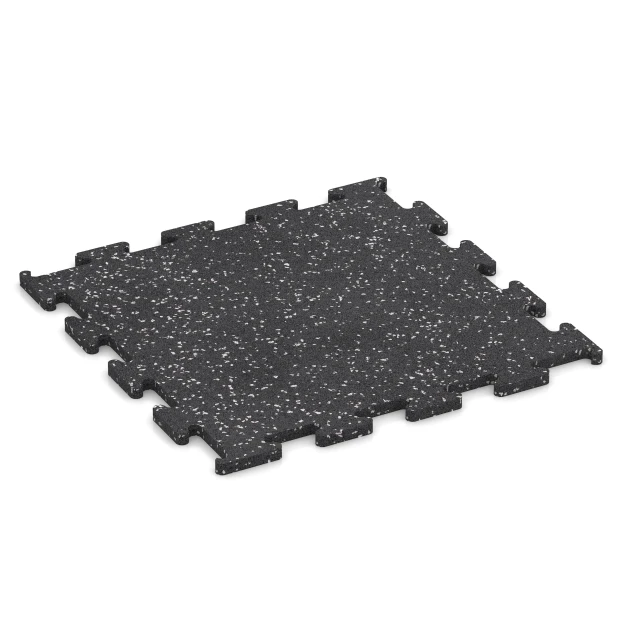 Fitness Performance Elite gumijasta talna obloga za fitnes von WARCO im Farbdesign Rahlo sivo posuta mit den Abmessungen 50 x 50 x 1,5 cm | 0,25 m². Produktfoto von Artikel 3780 in der Aufsicht von schräg vorne.