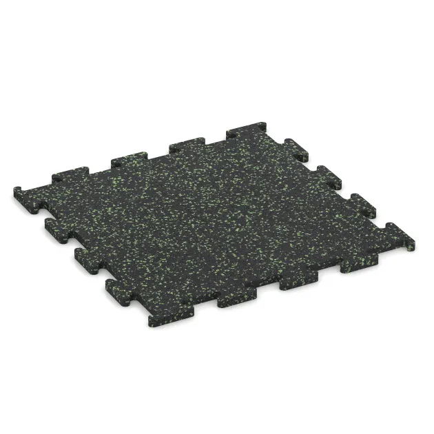 Fitnes podlaga Fitness Performance Elite von WARCO im Farbdesign Lekko zeleni posipani mit den Abmessungen 500 x 500 x 15 mm. Produktfoto von Artikel 3771 in der Aufsicht von schräg vorne.