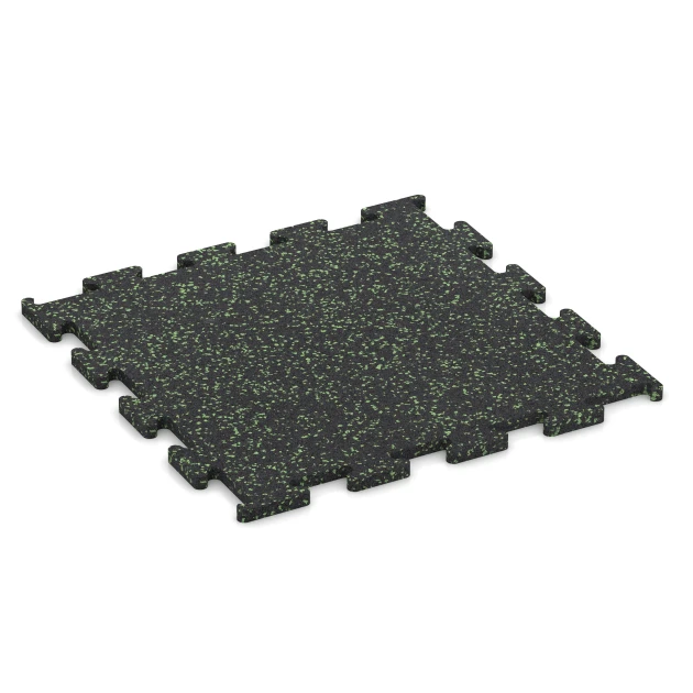 Fitness Performance Elite gumijasta talna obloga za fitnes von WARCO im Farbdesign Rahlo zeleno posuta mit den Abmessungen 50 x 50 x 1,5 cm | 0,25 m². Produktfoto von Artikel 3771 in der Aufsicht von schräg vorne.