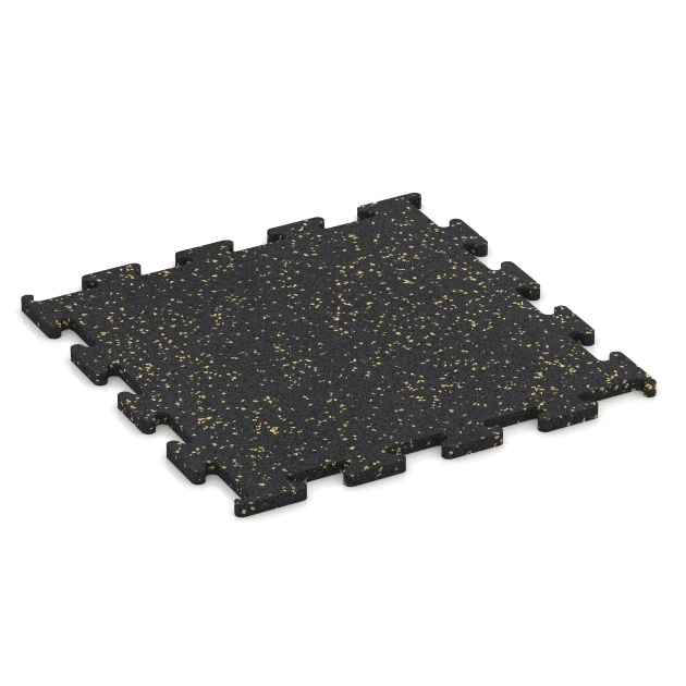 Fitness Performance Elite gumijasta talna obloga za fitnes von WARCO im Farbdesign Rahlo rumeno posuta mit den Abmessungen 50 x 50 x 1,5 cm | 0,25 m². Produktfoto von Artikel 3768 in der Aufsicht von schräg vorne.