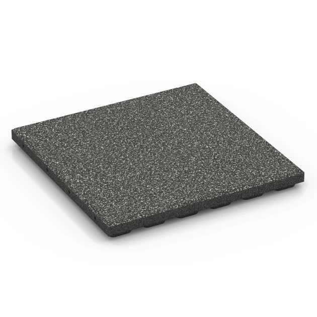 Gumijasta varovalna plošča EPDM – 120 cm von WARCO im Farbdesign Temnosivi granit mit den Abmessungen 50 x 50 x 4 cm | 0,25 m². Produktfoto von Artikel 6422 in der Aufsicht von schräg vorne.