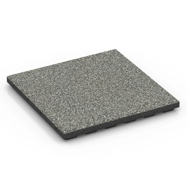 Gumijasta varovalna plošča EPDM – 120 cm von WARCO im Farbdesign Sivi granit mit den Abmessungen 50 x 50 x 4 cm | 0,25 m². Produktfoto von Artikel 6423 in der Aufsicht von schräg vorne.