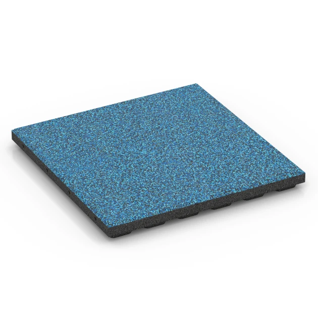 Gumijasta varovalna plošča EPDM – 120 cm von WARCO im Farbdesign Atlantik mit den Abmessungen 50 x 50 x 4 cm | 0,25 m². Produktfoto von Artikel 6429 in der Aufsicht von schräg vorne.