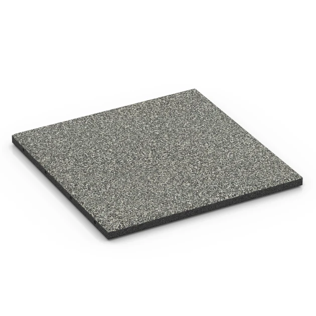 Gumijasta varovalna plošča EPDM – 90 cm von WARCO im Farbdesign Sivi granit mit den Abmessungen 50 x 50 x 3 cm | 0,25 m². Produktfoto von Artikel 6414 in der Aufsicht von schräg vorne.