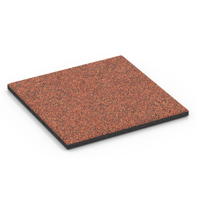 Gumijasta varnostna plošča – 90 cm von WARCO im Farbdesign Etna mit den Abmessungen 50 x 50 x 3 cm | 0,25 m². Produktfoto von Artikel 6417 in der Aufsicht von schräg vorne.