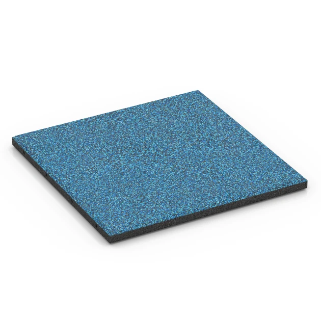 Gumijasta varnostna plošča – 90 cm von WARCO im Farbdesign Atlantik mit den Abmessungen 50 x 50 x 3 cm | 0,25 m². Produktfoto von Artikel 6420 in der Aufsicht von schräg vorne.